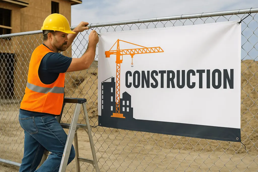 Construction Banner Instalation
