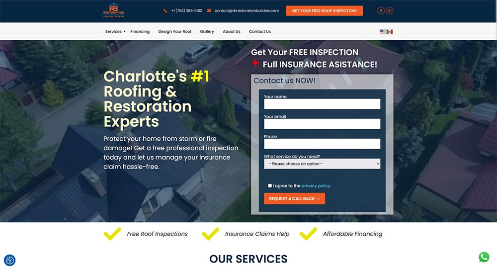 Website design RB Restoration Builders-min