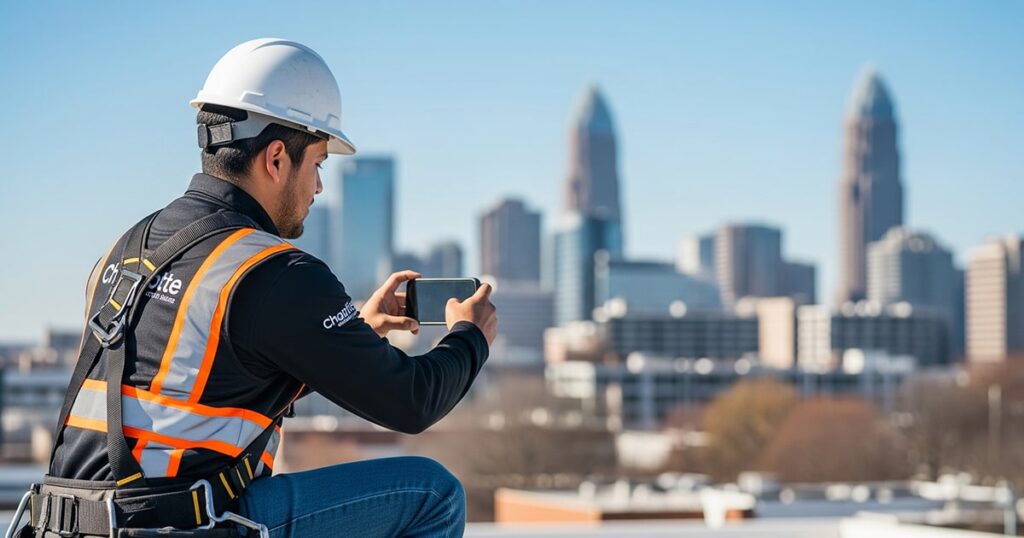 contractor taking photos